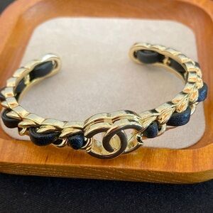 Chanel Lamb Skin leather Chain Bracelet